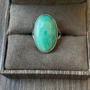 Peruvian Amazonite Stone in Sterling Silver Ring